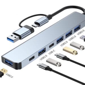 E-Green Adapter USB 3.0/USB 3.1 tip C (M) - USB 3.0 + 4 x USB 2.0 + ... - Slika 1