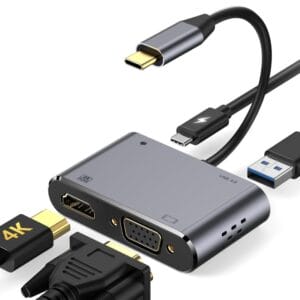 E-Green Adapter USB 3.1 Tip C (M) - HDMI+VGA+ 3.0 USB + tip C - Slika 1