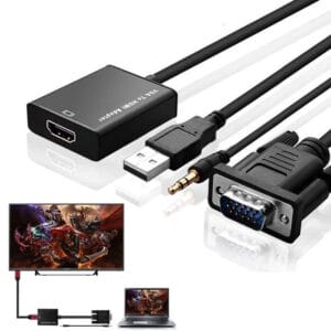 FAST ASIA Adapter VGA na HDMI (m/ž) + Audio kabl (m/m) + Micro USB kabl (m/m) - Slika 3