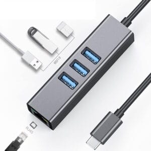 FAST ASIA Adapter-konvertor TIP C na 3xUSB 3.0+RJ45 meta - Slika 5