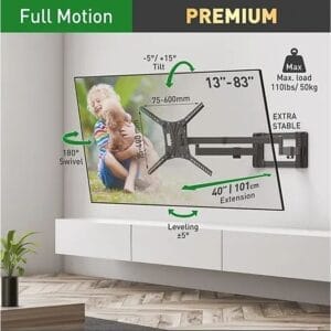 BARKAN BM464XL LCD TV zglobni zidni nosač od 13 do 86 inča - Slika 3