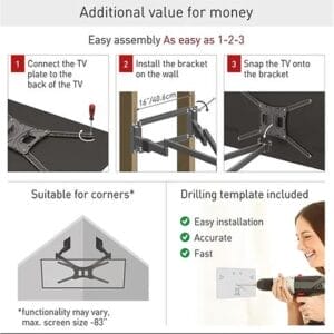 BARKAN BM464XL LCD TV zglobni zidni nosač od 13 do 86 inča - Slika 5