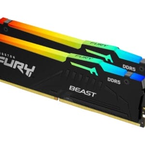 KINGSTON DIMM DDR5 32GB (2x16GB kit) 6000MT/s KF560C36BBE2AK2-32 FURY Beast RGB EXPO - Slika 1
