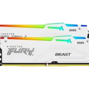 KINGSTON DIMM DDR5 64GB (2x32GB kit) 5600MT/s KF556C36BWEAK2-64 Fury Beast RGB White Expo - Slika 1