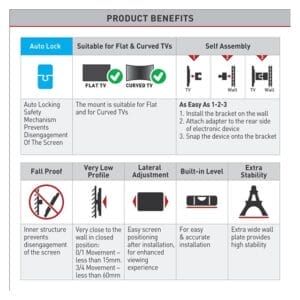 BARKAN E302+.B LCD TV zidni nosač do 65 inča - Slika 5