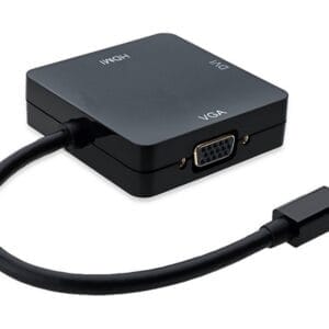 E-Green Mini DisplayPort - HDMI + DVI-I Dual Link + VGA D-Sub crni - Slika 1