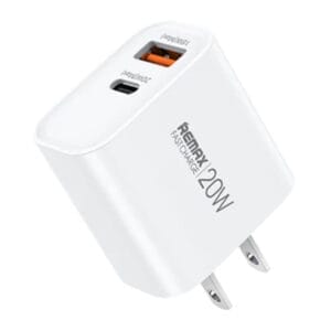 Remax Strujni Fast punjac Kiddy 1xUSB3.0+1 xTIP C 20W RP-U120, beli - Slika 1