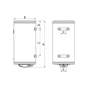 Termorad Bojler Termorad BT-80 Beli vertikalni Prohromski kazan/zapremina 80l - Slika 2