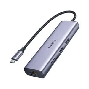 Ugreen Adapter konverter Tip C 7/1 USB 3.0x2/Ethernet RJ45 /HDMI 4K 30HZ/PD 100W/SD/TF - Slika 2
