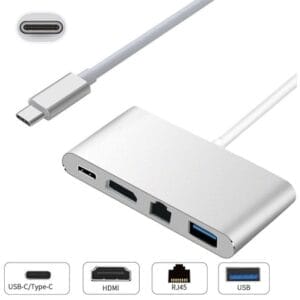 E-Green Adapter USB Tip C - HDMI + USB 3.0 + Tip C + RJ45 (F) - Slika 1