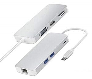 Fast Asia Adapter-konvertor TIP C na VGA+HDMI+SD/MICRO SD+RJ 45+2xUSB3... - Slika 1