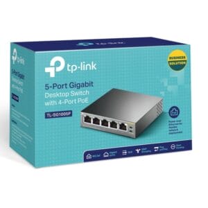 Tp-Link Switch TP-LINK TL-SG1005P Gigabit/5x RJ45/10/100/1000Mbps/4x PoE+/56W PoE/metalno kuciste - Slika 1