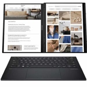 Asus Laptop ASUS ZenBook Duo UX8406MA-PZ051W Win11 Home/14"OLED WQXGA/U9-185H/32GB/2TB SSD/futrola/siva - Slika 1