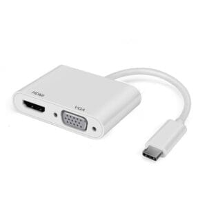 E-Green Adapter USB 3.1 tip C (M) - HDMI + VGA (F) beli - Slika 1