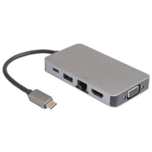 E-Green Adapter E-Green USB(C)-HDMI+VGA+2USB3+LAN+USB(C) - Slika 1