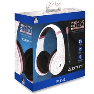4Gamers PS4 Rose Gold Edition Stereo Gaming Headset - Abstract White - Slika 4