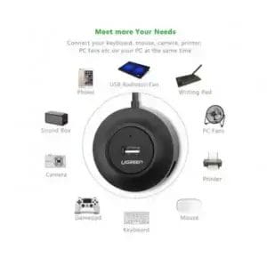 Ugreen USB Hub 4 port Ugreen 2.0 CR106 crni - Slika 3