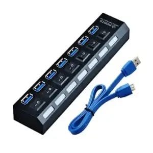 Kettz USB Hub 7 port Kettz KT-HUSB.74 3.0 Tip A Crni - Slika 1
