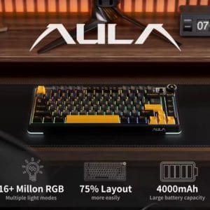 Aula Tastatura AULA AU75 mehanicka Black/Orange - Slika 4