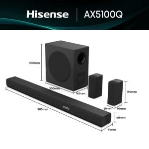 Hisense AX5100Q Dolby Atmos soundbar sa bežičnim subwooferom crni - Slika 8